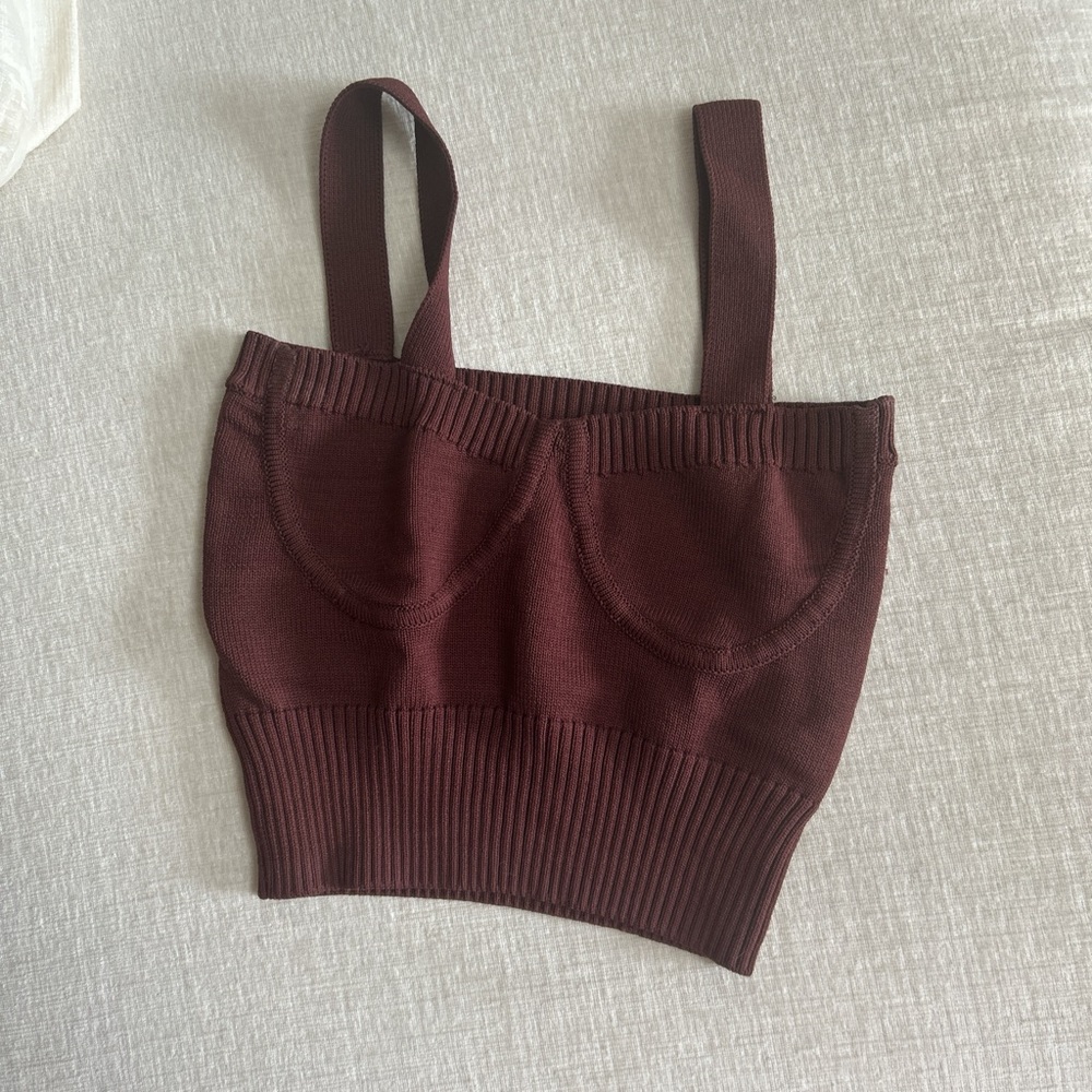 ZARA brown crop top